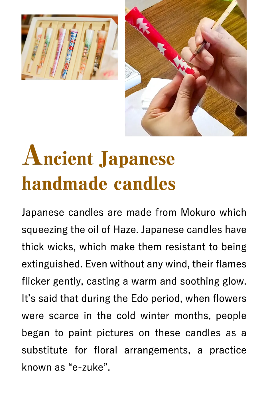 Ancient Japanese handmade candles